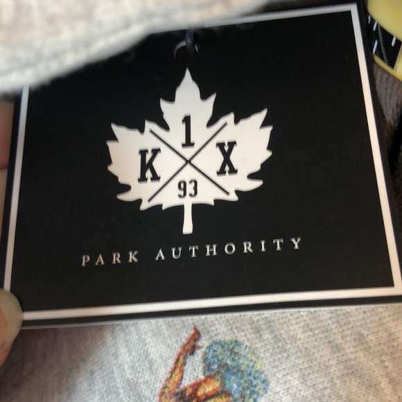 Mens K1X Warm Fleece Sportswear Pin Up Babes Hoodie Light Gray sizes XL and 2XL - Picture 6 of 8